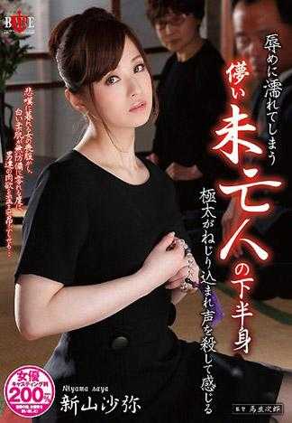 辱めに濡れてしまう儚い未亡人の下半身極太がねじり込まれ声を殺して感じる 新山沙彌