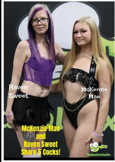 McKenzie Mae 和 Raven Sweet 分享 5 隻肉棒