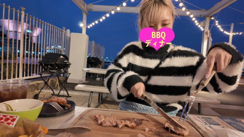 BBQ約會後立刻去旅館 金髮童顏辣妹 一起高潮♡→同時高潮 054